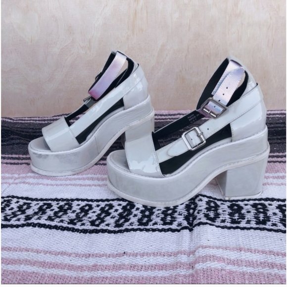 YRU/platform baby blue rave disco heels - Picture 2 of 6